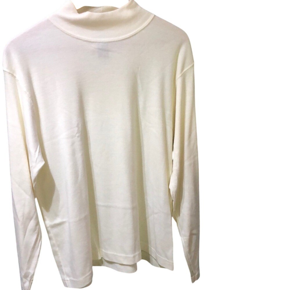 Cream Mock‎ Turtleneck Long Sleeve Top Vintage